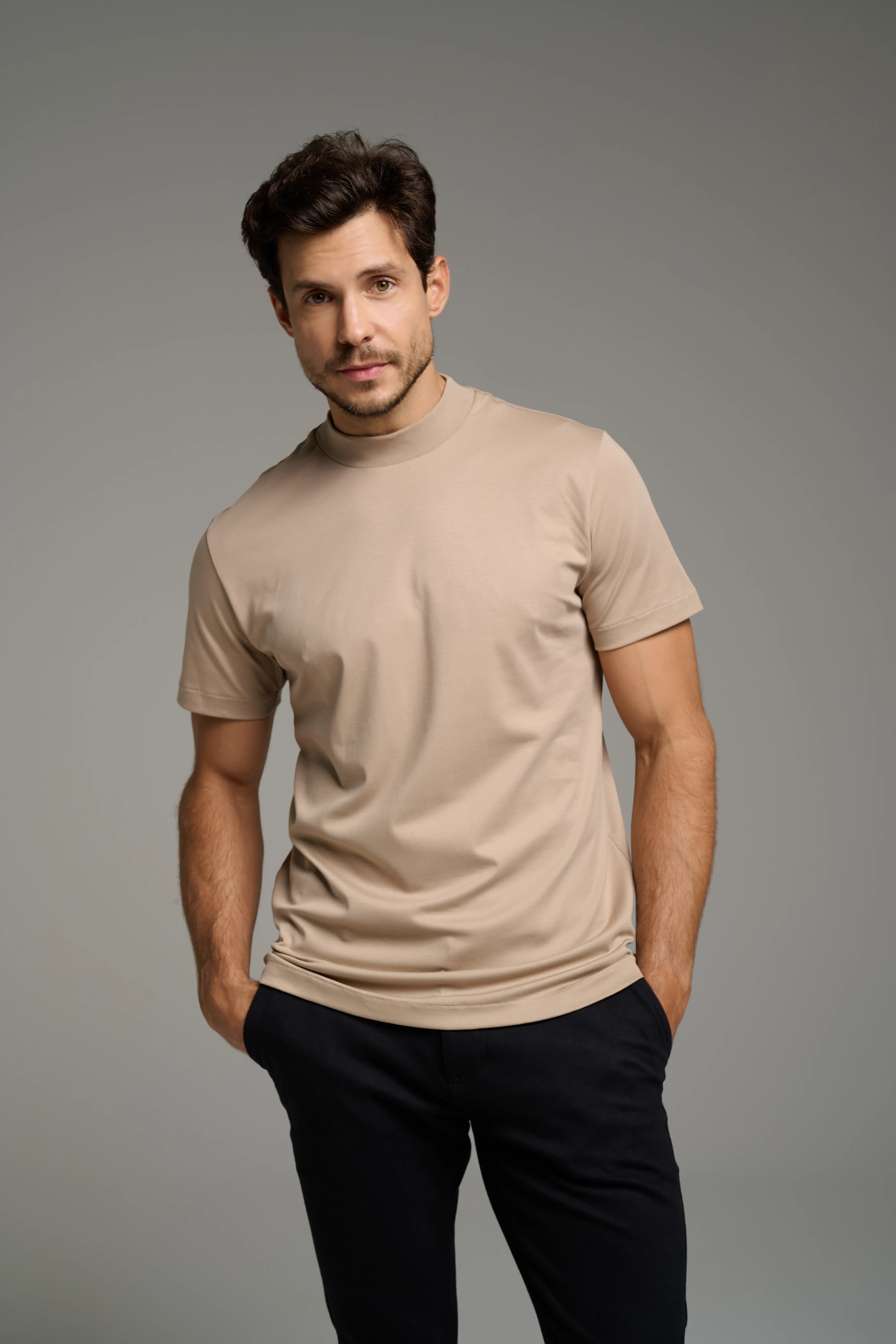 Camiseta Gola Alta Pima - Manga Curta - Image 14