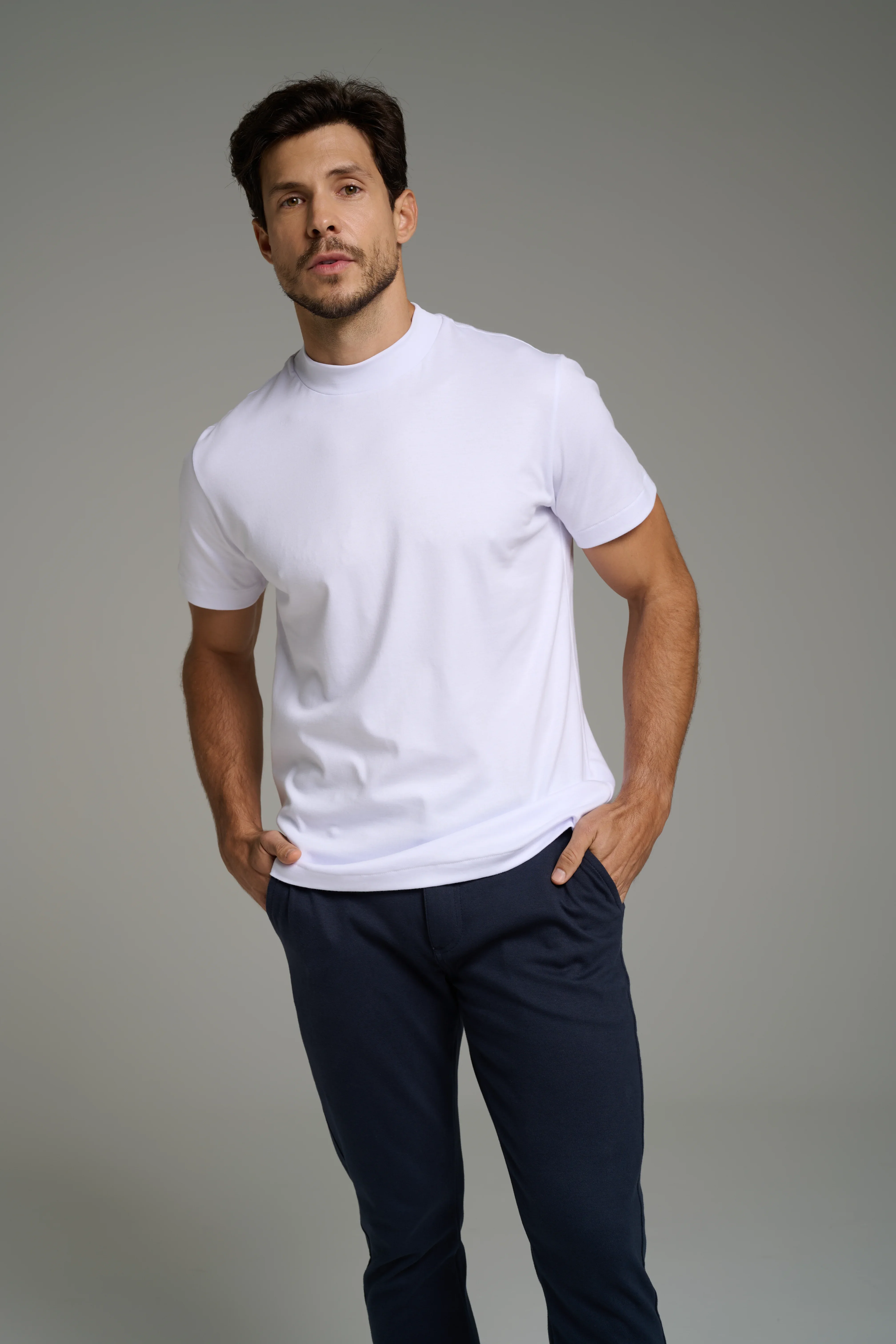 Camiseta Gola Alta Pima - Manga Curta - Image 18