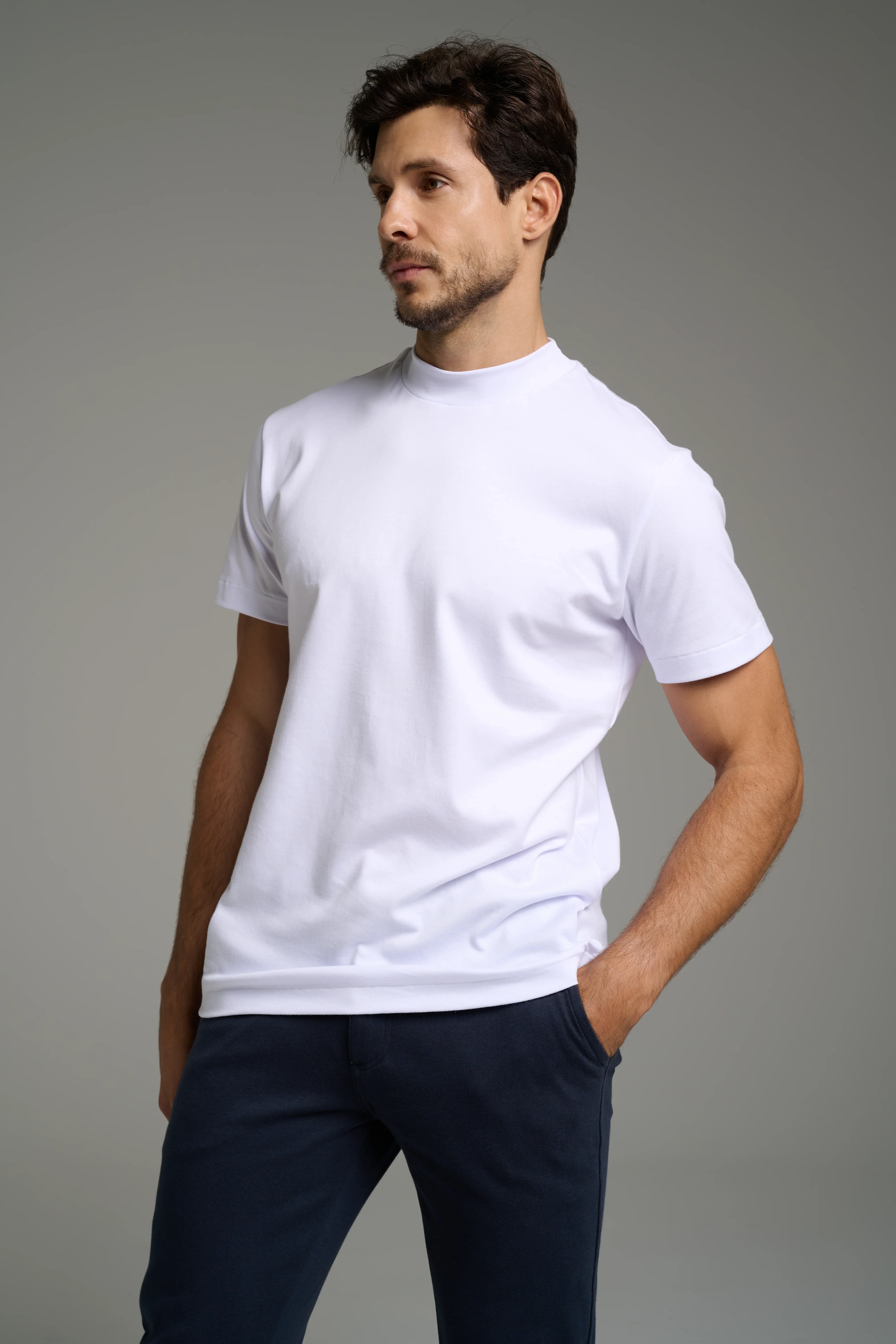 Camiseta Gola Alta Pima - Manga Curta - Image 15
